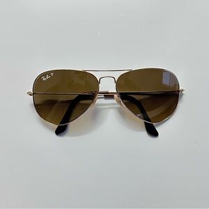 Ray-Ban Aviator Sunglasses - Brown Lenses, Gold Frame